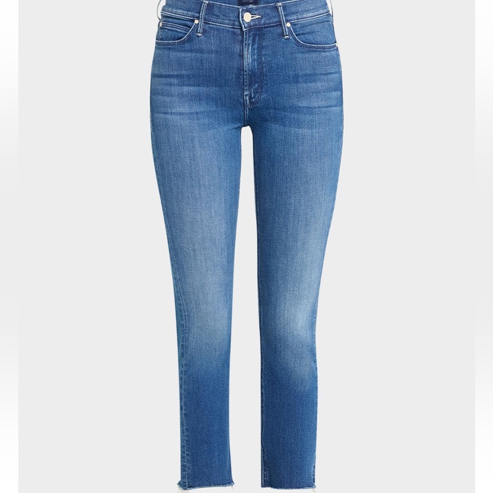 💙NWT MOTHER WOMENS MID RISE DAZZLER FLOOD FRAY JEANS IN WHAT’S YOUR SIGN SIZE 32